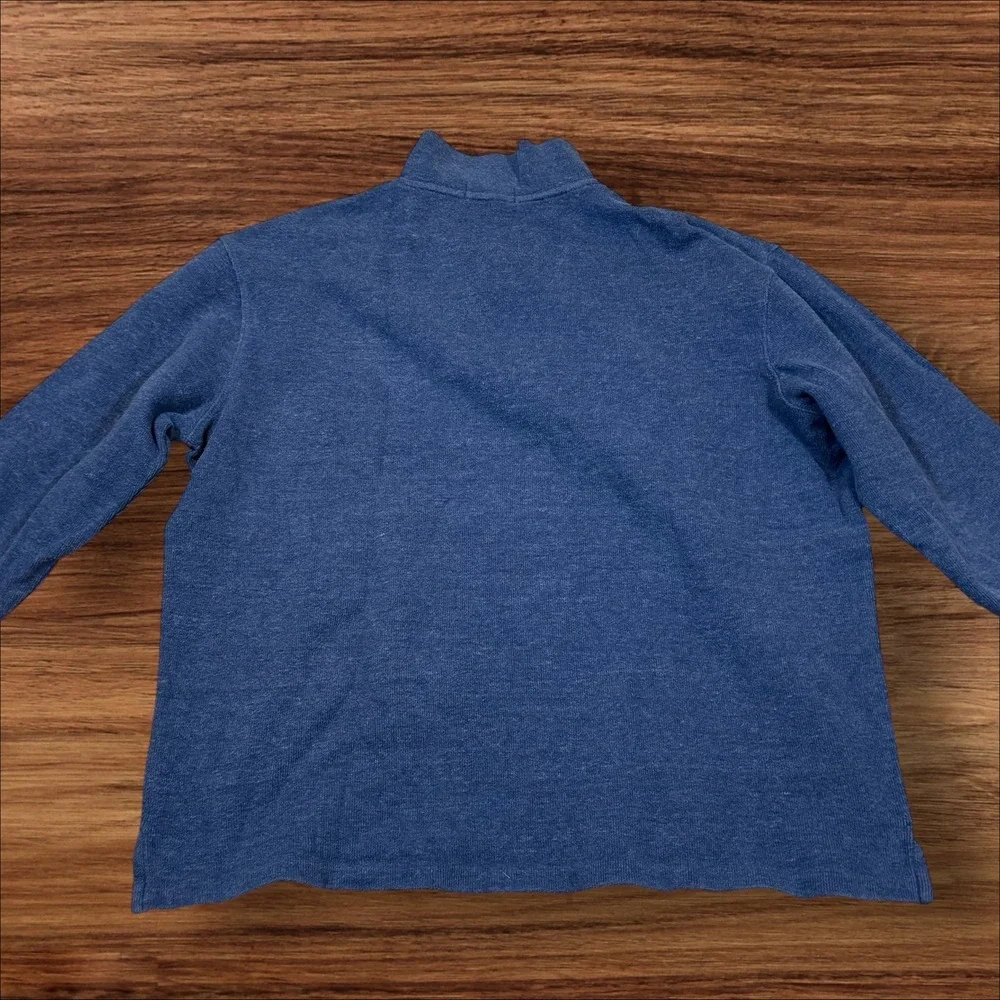 Ralph Lauren Polo Mens Blue‎ Heathered Quarter Zip Pullover Sweater L G